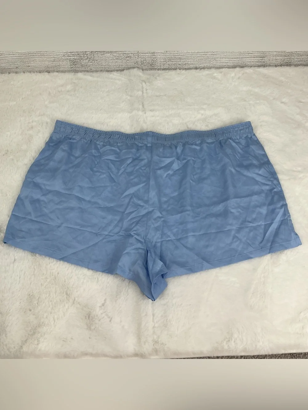 PINK Victoria's Secret Tencel Boxy Pajama Shorts - Light Blue Satin Boxer Shorts